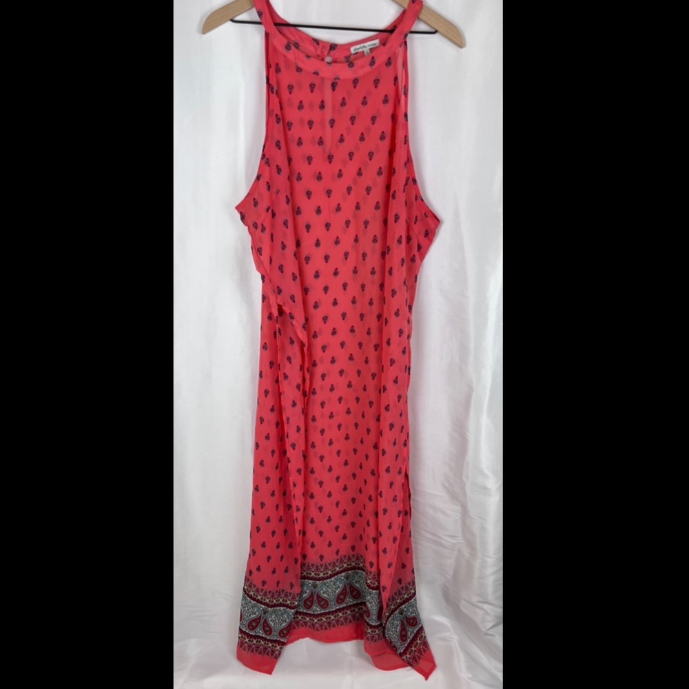Charlotte Russe Patterned Sheer Maxi Slit Dress - 2X